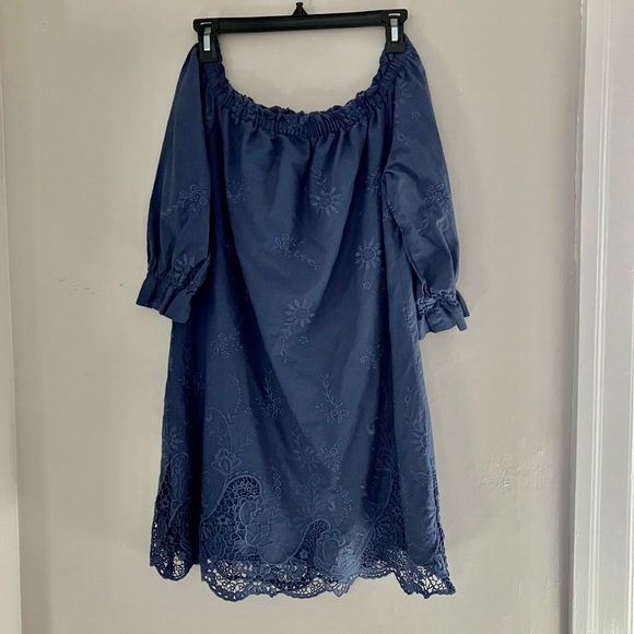 Abercrombie & Fitch Periwinkle Floral And Lace Dress Size Small - Picture 4 of 7